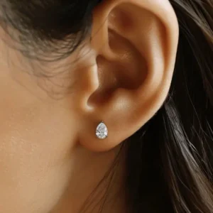 1ct oval solitaire diamond earrings