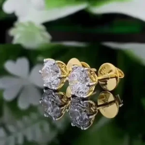 2.5ct round solitaire diamond earrings