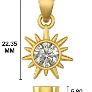 crown chakra sun diamond pendant