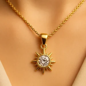 crown chakra sun diamond pendant