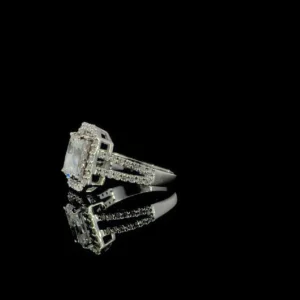 radiant cut halo diamond ring