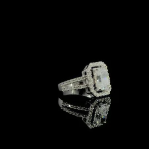radiant cut halo diamond ring