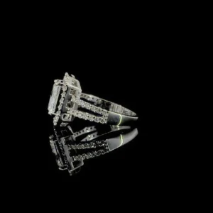 radiant cut halo diamond ring